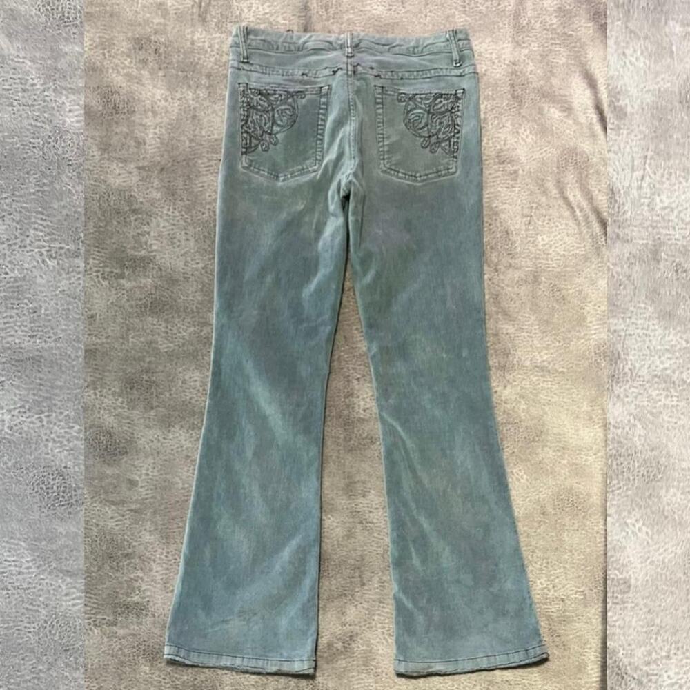 Y2k pure color corduroy baby blue pants